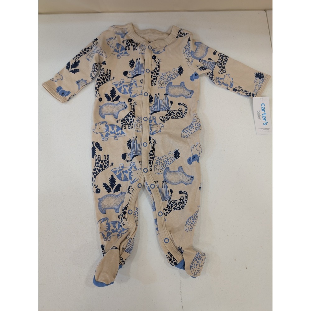 Carters Baby Boys Sleep N Play 6M Cott Beautiful Blue Animals One Piece